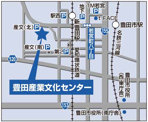 会場の地図。詳細は本文のとおり